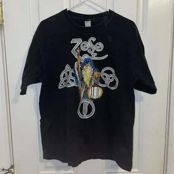 Terih 80S Led Zeppelin Zoso Tshirt Medium Rare Wizard Robert Plant Jimmy - Picture 1 of 4